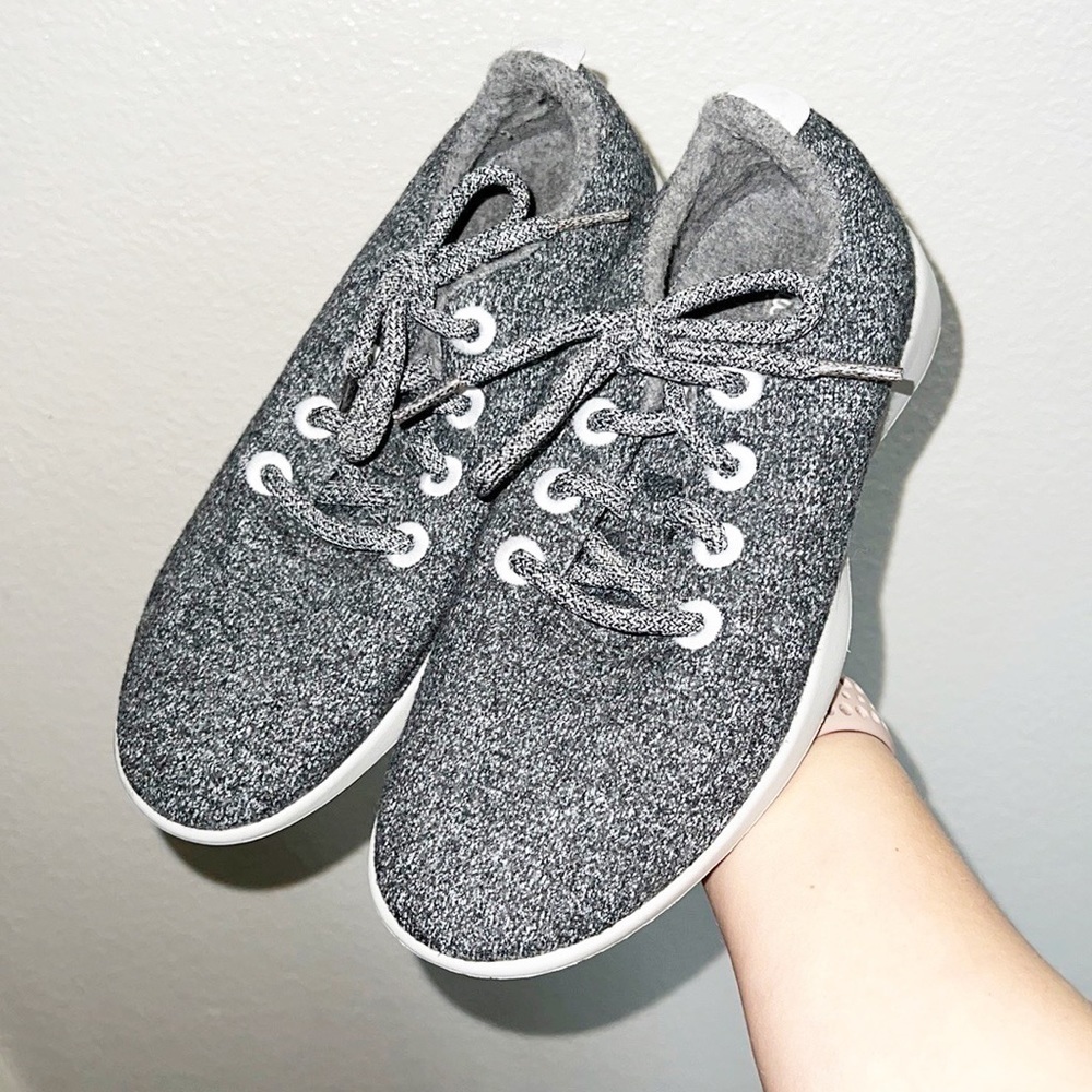 allbirds Wool Runners in Heather Gray with White Soles
